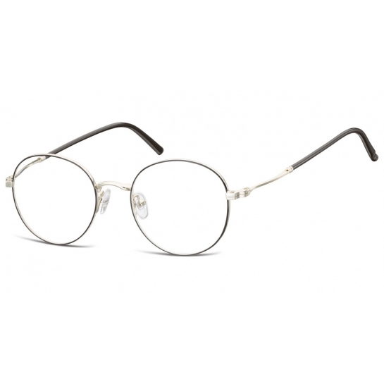 Lenonki okrągłe Okulary oprawki optyczne 927 czarno-srebrne